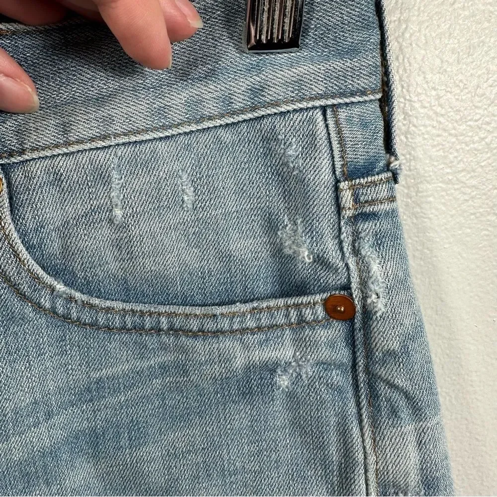 Madewell Light Wash Denim Frayed Hem The Perfect Summer Short Size 27 Summer